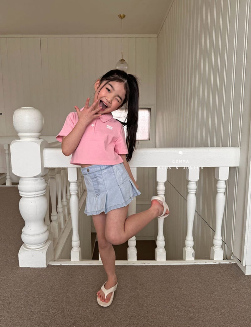 Comma - Korean Children Fashion - #designkidswear - Denim Wrinkle Skirt - 2