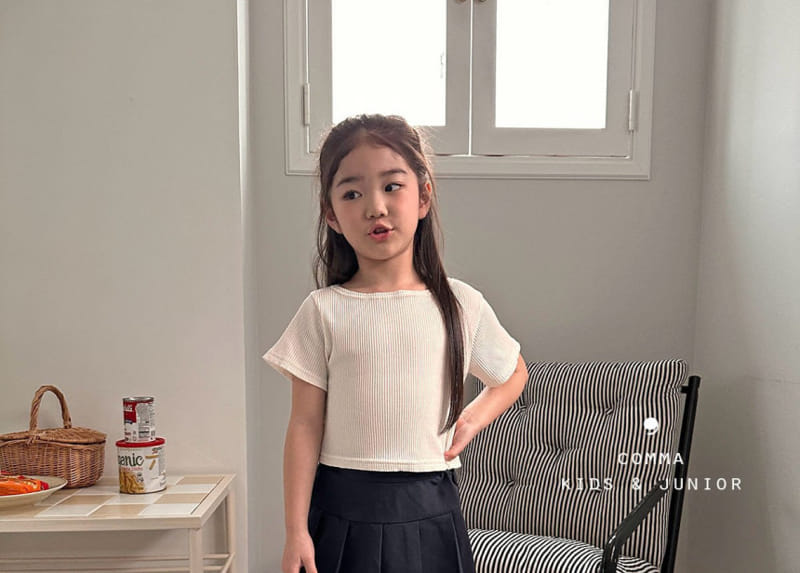 Comma - Korean Children Fashion - #discoveringself - Rib Crop Tee - 2