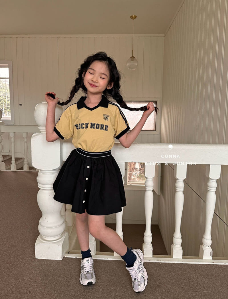 Comma - Korean Children Fashion - #discoveringself - Collar Two Line Tee - 8