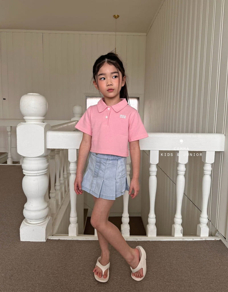 Comma - Korean Children Fashion - #discoveringself - Denim Wrinkle Skirt - 3