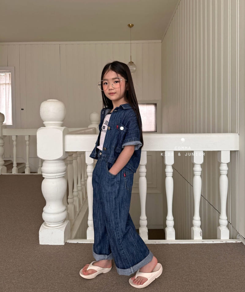 Comma - Korean Children Fashion - #fashionkids - L Denim Crop Shirt - 7