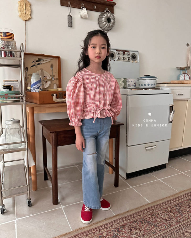 Comma - Korean Children Fashion - #kidsshorts - Check Blouse - 6