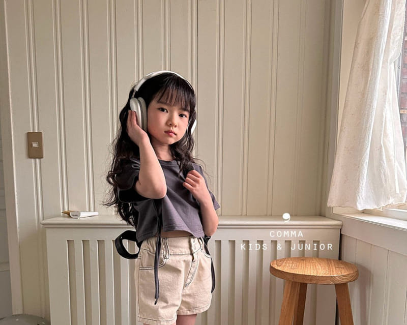 Comma - Korean Children Fashion - #kidzfashiontrend - Slit Crop Tee - 2