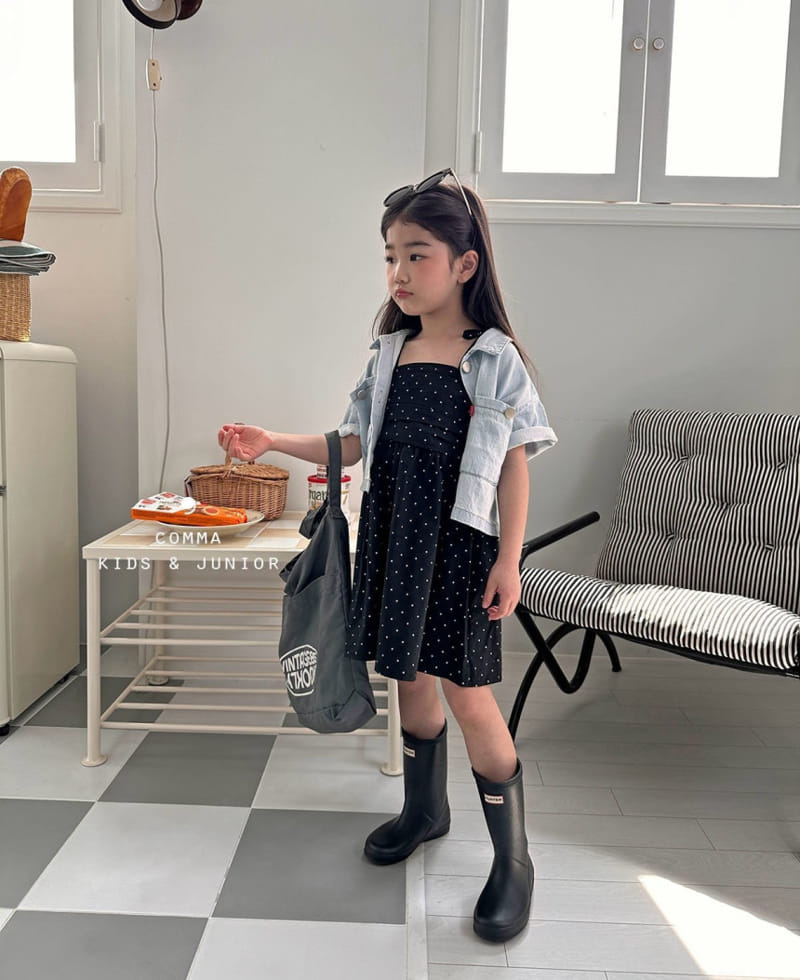 Comma - Korean Children Fashion - #kidzfashiontrend - L Denim Crop Shirt - 10