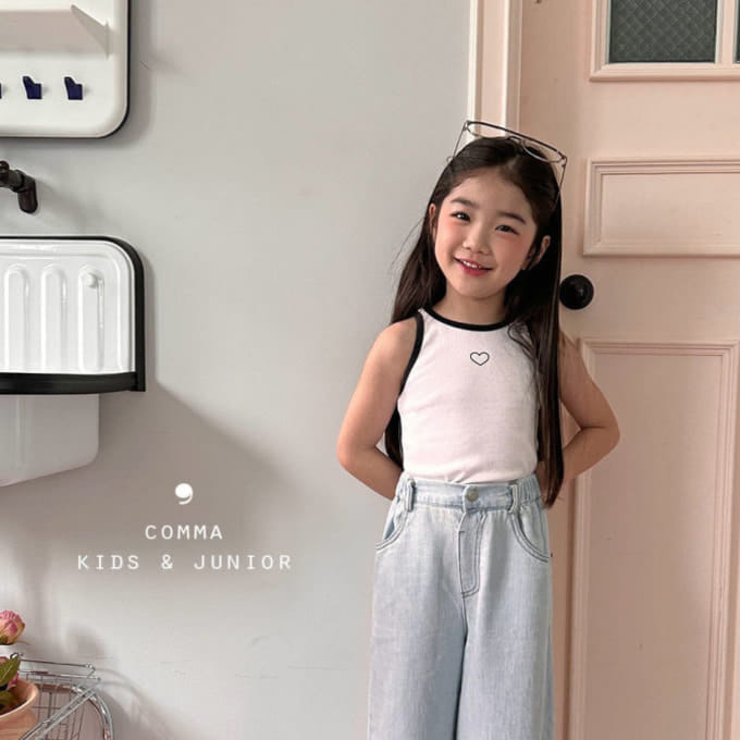 Comma - Korean Children Fashion - #littlefashionista - Heart Sleeveless Tee