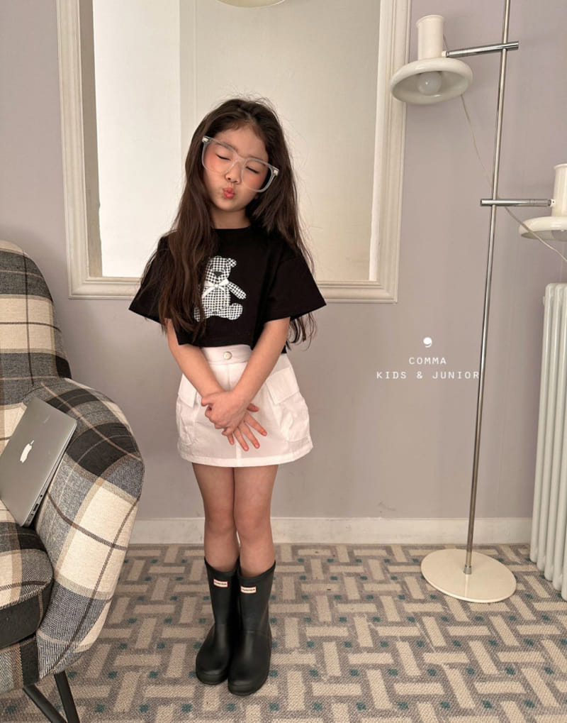 Comma - Korean Children Fashion - #littlefashionista - Check Bear Tee - 3