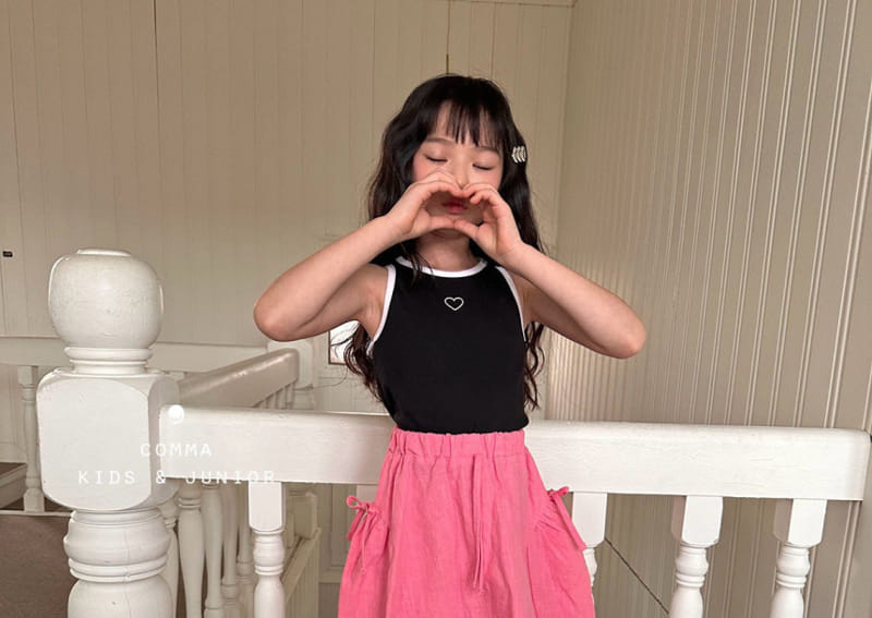 Comma - Korean Children Fashion - #magicofchildhood - Heart Sleeveless Tee - 2