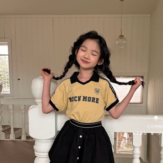 Comma - Korean Children Fashion - #magicofchildhood - Collar Two Line Tee