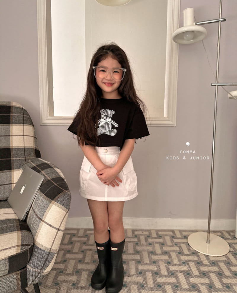 Comma - Korean Children Fashion - #littlefashionista - Check Bear Tee - 4