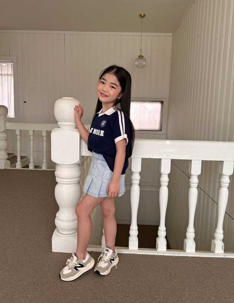 Comma - Korean Children Fashion - #magicofchildhood - Denim Wrinkle Skirt - 10