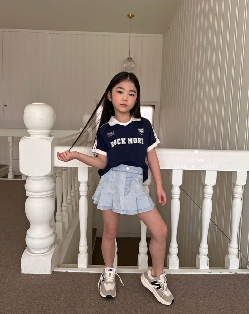 Comma - Korean Children Fashion - #minifashionista - Collar Two Line Tee - 2
