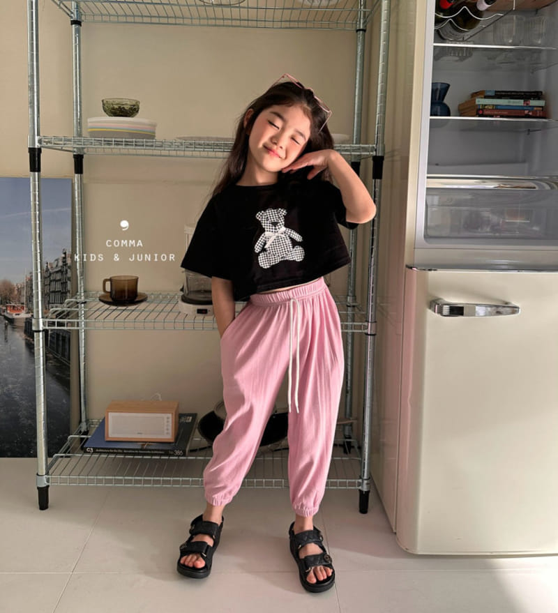 Comma - Korean Children Fashion - #todddlerfashion - Check Bear Tee - 7