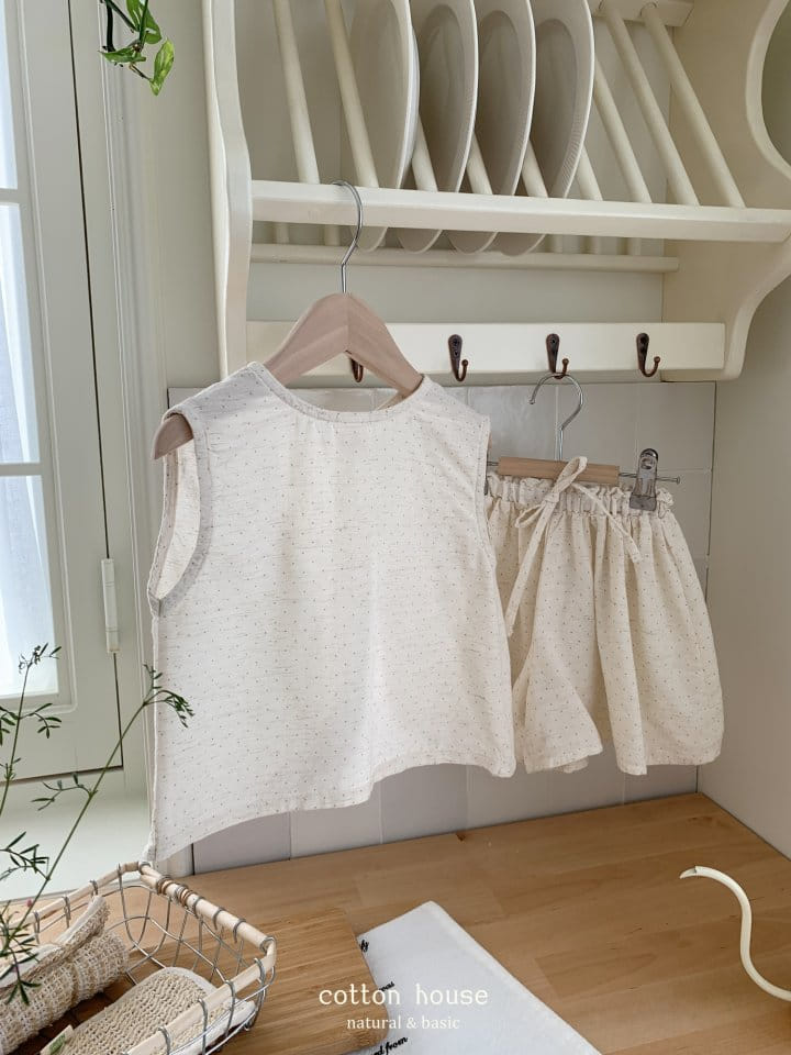 Cotton House - Korean Children Fashion - #kidsshorts - Dot Back Slit Blouse - 9