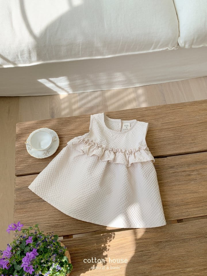Cotton House - Korean Children Fashion - #kidsshorts - Sleeveless Frill Blouse - 3