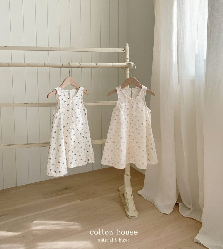 Cotton House - Korean Children Fashion - #kidsshorts - Kale Flower Sleeveless One-Piece