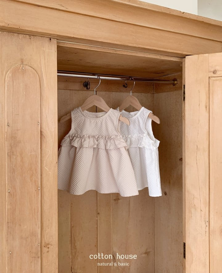 Cotton House - Korean Children Fashion - #kidsshorts - Sleeveless Frill Blouse - 4