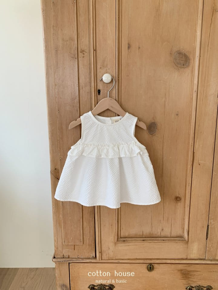 Cotton House - Korean Children Fashion - #littlefashionista - Sleeveless Frill Blouse - 7