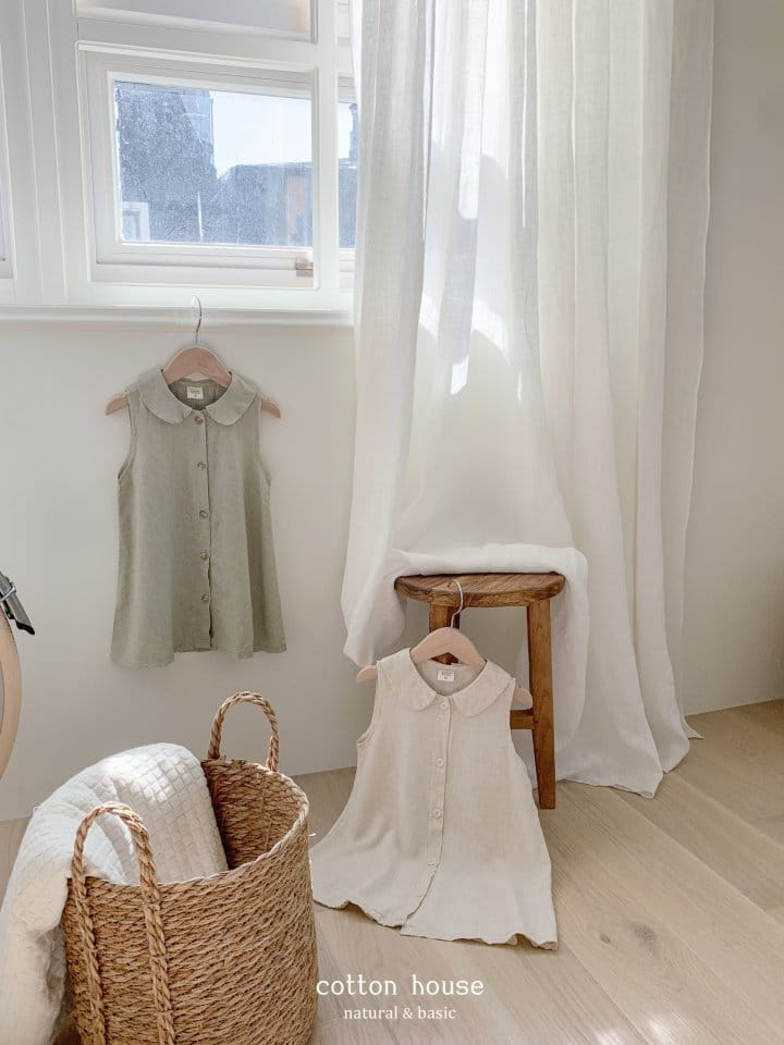 Cotton House - Korean Children Fashion - #littlefashionista - Ice Linen One-Piece - 3