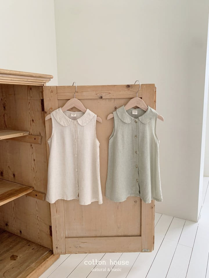 Cotton House - Korean Children Fashion - #littlefashionista - Ice Linen One-Piece - 4