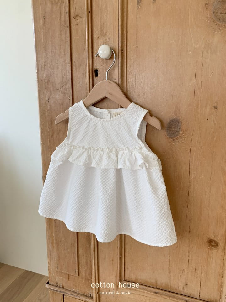 Cotton House - Korean Children Fashion - #prettylittlegirls - Sleeveless Frill Blouse - 10