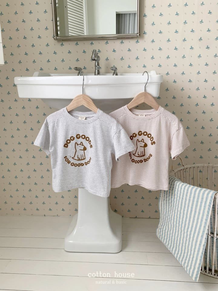 Cotton House - Korean Children Fashion - #prettylittlegirls - Dog Short Sleeve Tee - 4