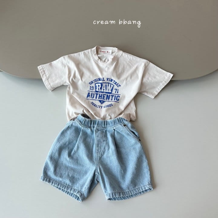 Cream Bbang - Korean Children Fashion - #kidzfashiontrend - Vanilla Denim Baggy Shorts - 4
