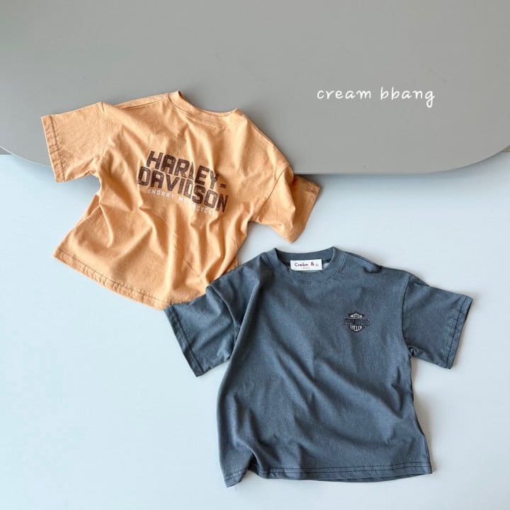 Cream Bbang - Korean Children Fashion - #designkidswear - Harley Front And Back Paint Tee