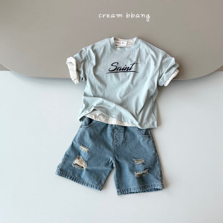 Cream Bbang - Korean Children Fashion - #minifashionista - Twins Vintage Denim Pants - 5