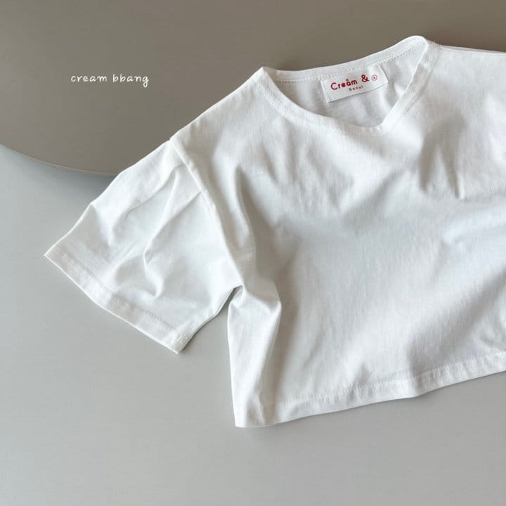 Cream Bbang - Korean Children Fashion - #todddlerfashion - Sleeve Wrinkle Crop Tee - 5