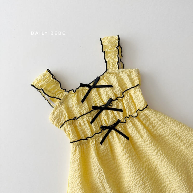 Daily Bebe - Korean Children Fashion - #childofig - Petite Ribbon One-Piece - 6