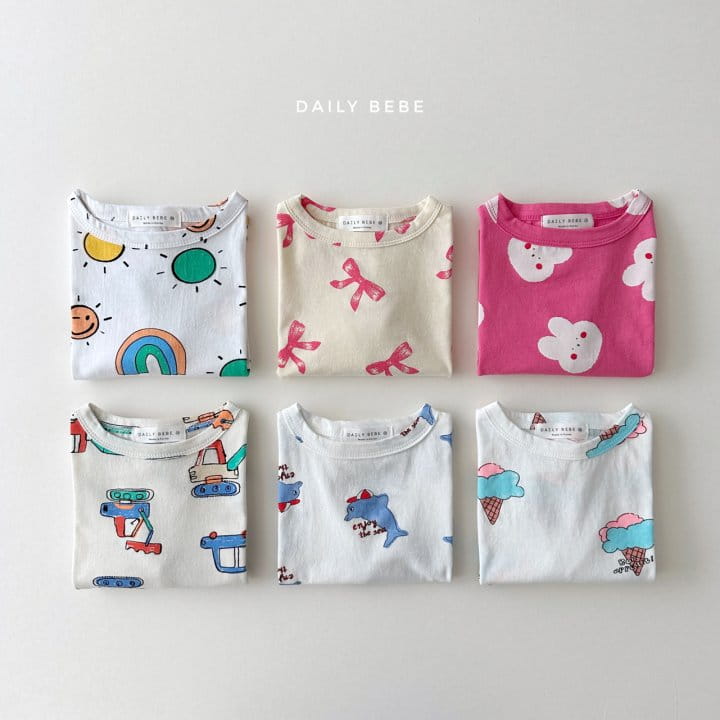 Daily Bebe - Korean Children Fashion - #designkidswear - Pattern Short Sleeve Tee 