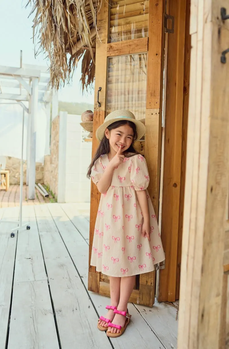 Daily Bebe - Korean Children Fashion - #designkidswear - Ribbon Square One-Piece - 5