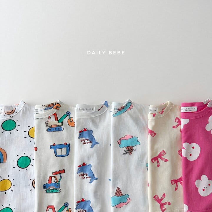 Daily Bebe - Korean Children Fashion - #discoveringself - Pattern Short Sleeve Tee  - 2
