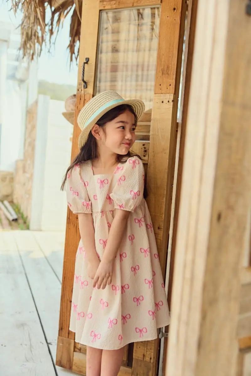 Daily Bebe - Korean Children Fashion - #discoveringself - Ribbon Square One-Piece - 6