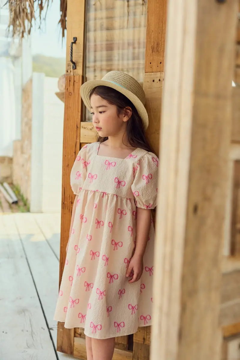 Daily Bebe - Korean Children Fashion - #kidsshorts - Ribbon Square One-Piece - 8