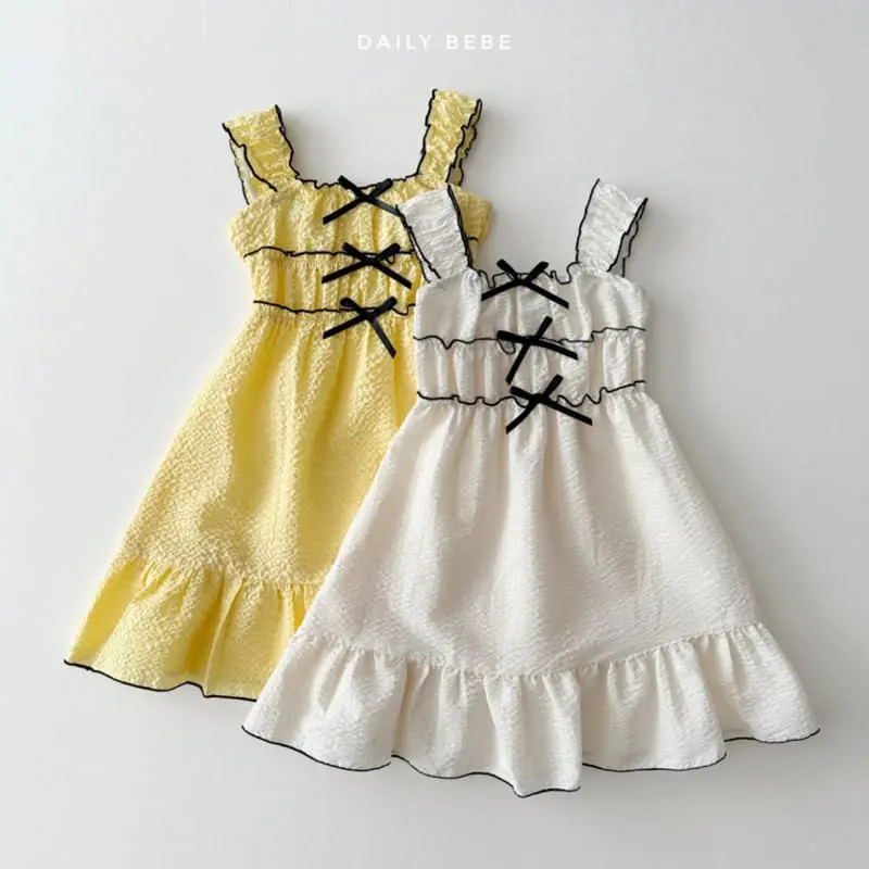 Daily Bebe - Korean Children Fashion - #minifashionista - Petite Ribbon One-Piece