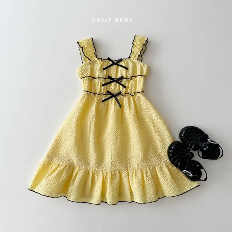 Daily Bebe - Korean Children Fashion - #stylishchildhood - Petite Ribbon One-Piece - 5
