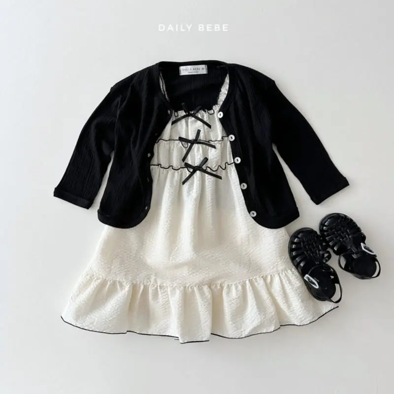 Daily Bebe - Korean Children Fashion - #todddlerfashion - Petite Ribbon One-Piece - 3