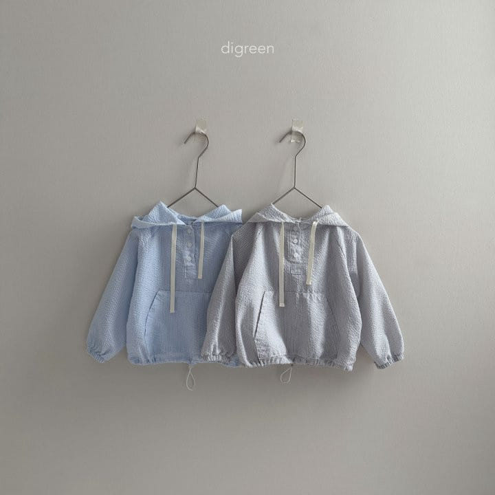 Digreen - Korean Children Fashion - #childrensboutique - Seersucker Hoody  - 2