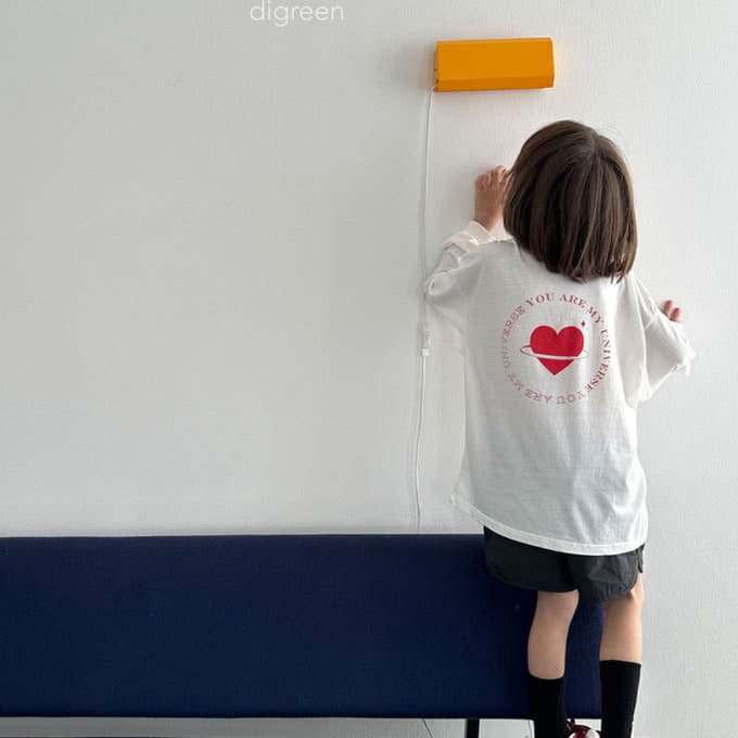 Digreen - Korean Children Fashion - #kidsshorts - Heart Long Tee