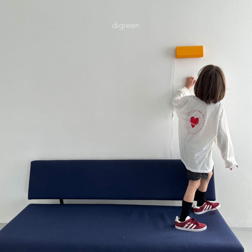 Digreen - Korean Children Fashion - #kidsstore - Heart Long Tee - 2