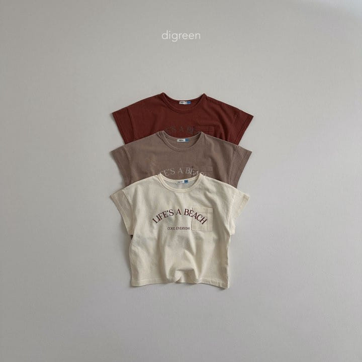 Digreen - Korean Children Fashion - #kidsstore - Short Sleeve Pocket Tee - 2