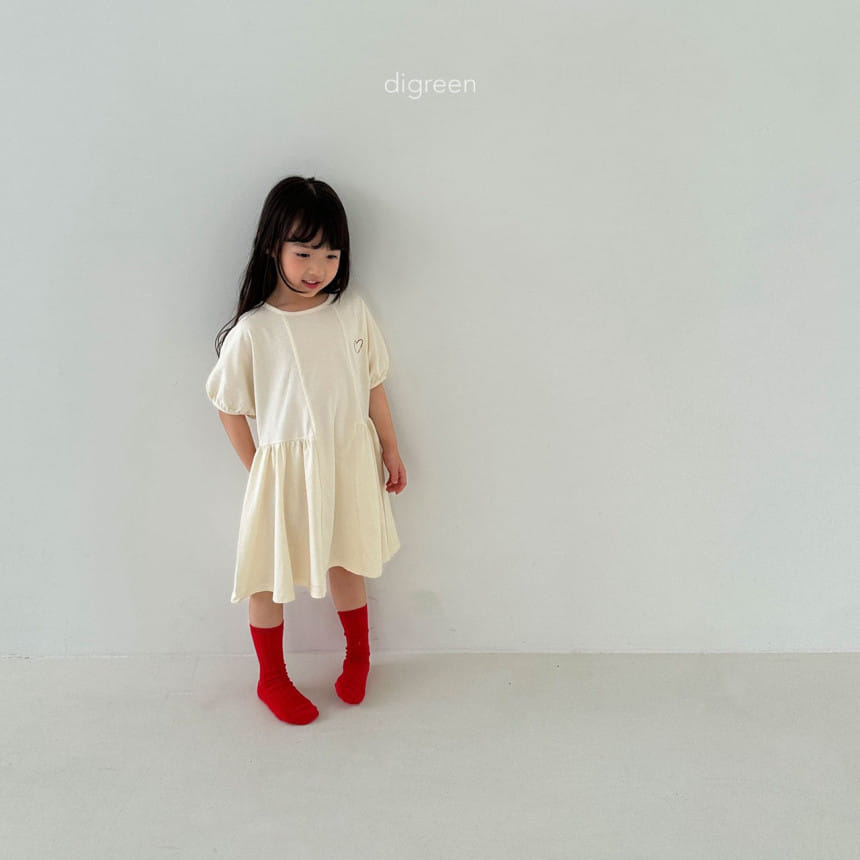 Digreen - Korean Children Fashion - #kidzfashiontrend - Heart One-Piece - 8