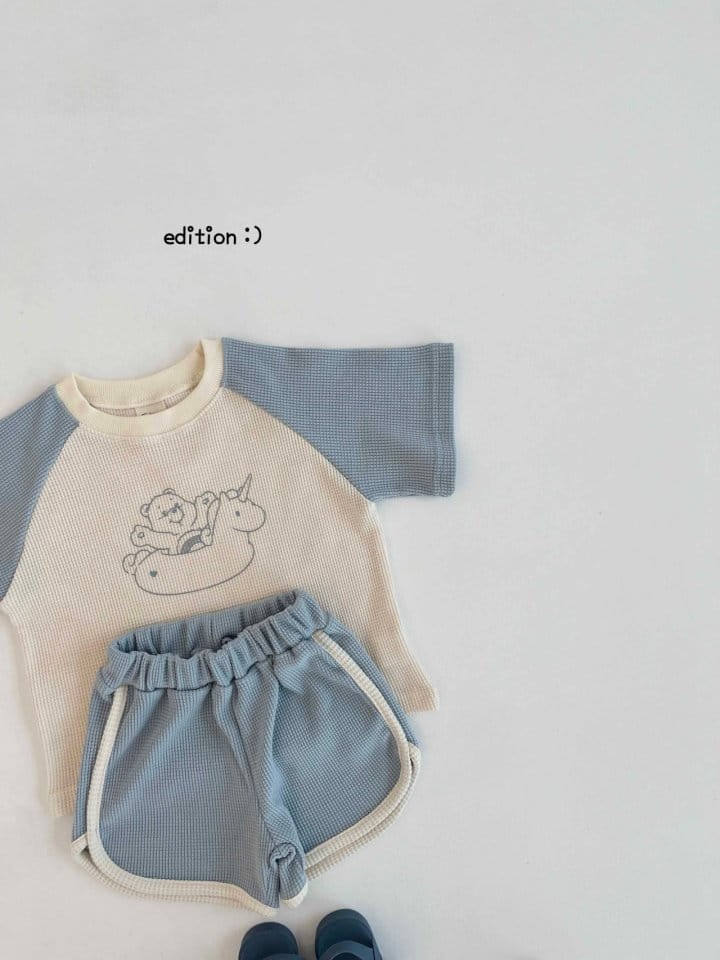 Edition - Korean Children Fashion - #kidsstore - Waffle Bear Top Bottom Set - 5