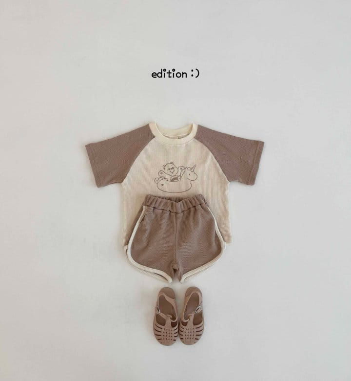 Edition - Korean Children Fashion - #kidzfashiontrend - Waffle Bear Top Bottom Set - 6