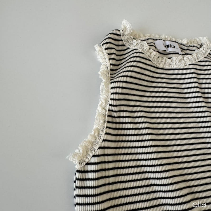 Ellymolly - Korean Children Fashion - #Kfashion4kids - Latte Frill ST Sleeveless Tee - 5