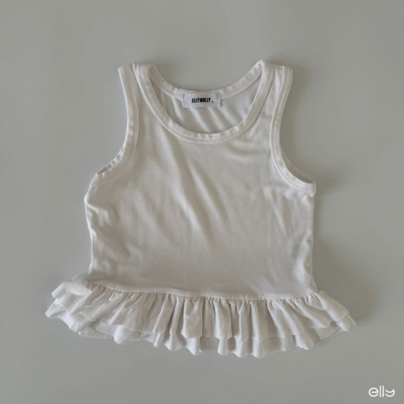 Ellymolly - Korean Children Fashion - #prettylittlegirls - Ccomo Frill Span Sleeveless Tee - 4