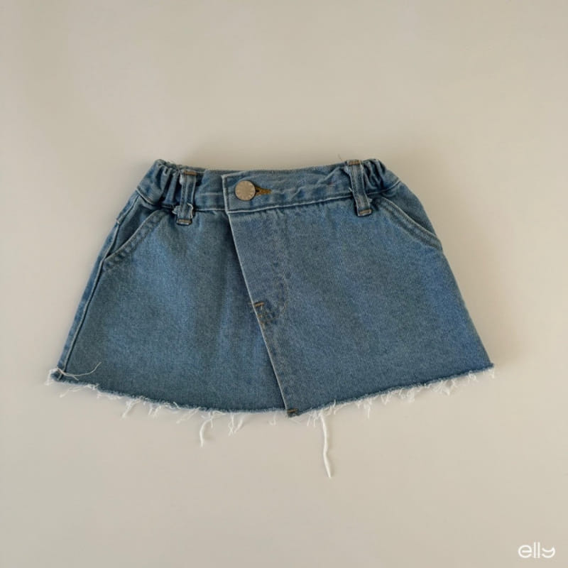Ellymolly - Korean Children Fashion - #childofig - Wrap Denim Skirt - 2