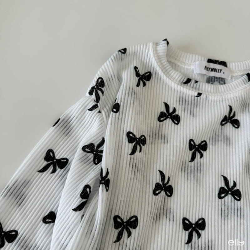 Ellymolly - Korean Children Fashion - #childrensboutique - Ribbon See Through Long Sleeve Tee - 7