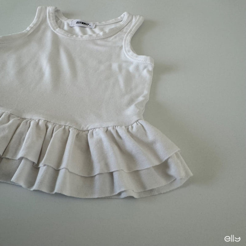 Ellymolly - Korean Children Fashion - #childrensboutique - Ccomo Frill Span Sleeveless Tee - 6
